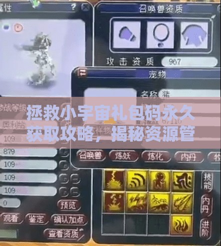 拯救小宇宙禮包碼永久獲取攻略，揭秘資源管理高效策略，實現(xiàn)價值最大化