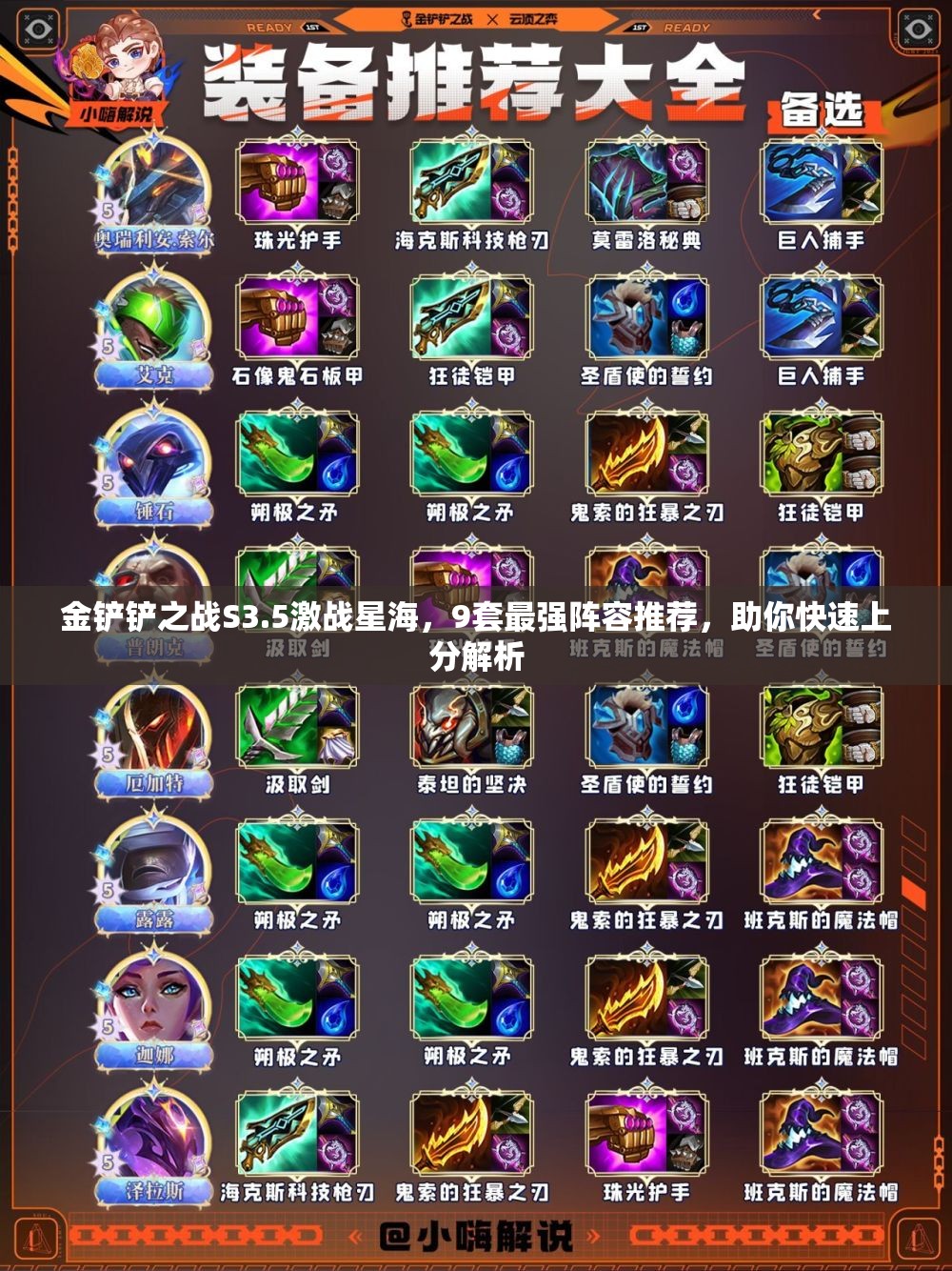 金鏟鏟之戰(zhàn)S3.5激戰(zhàn)星海，9套最強(qiáng)陣容推薦，助你快速上分解析