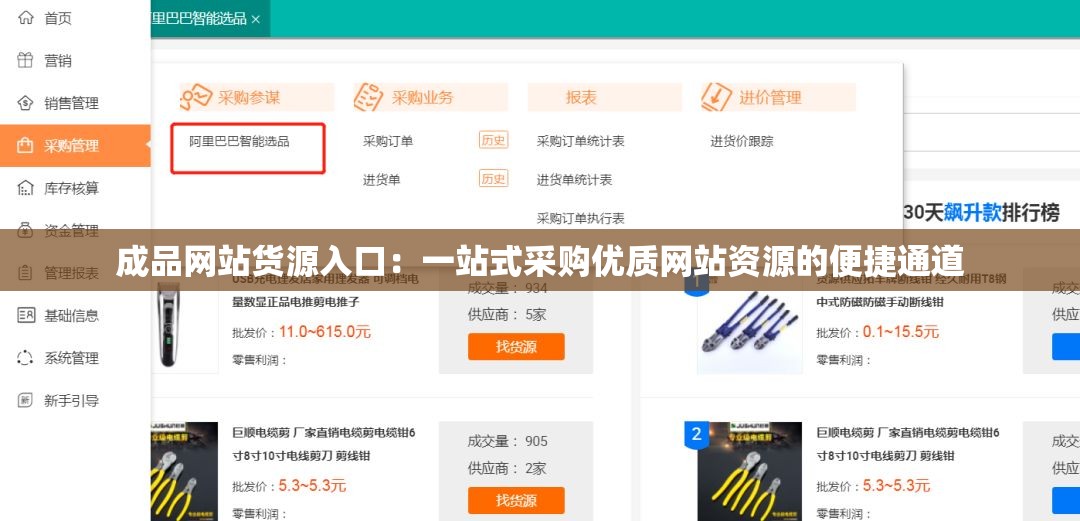 成品網(wǎng)站貨源入口：一站式采購(gòu)優(yōu)質(zhì)網(wǎng)站資源的便捷通道