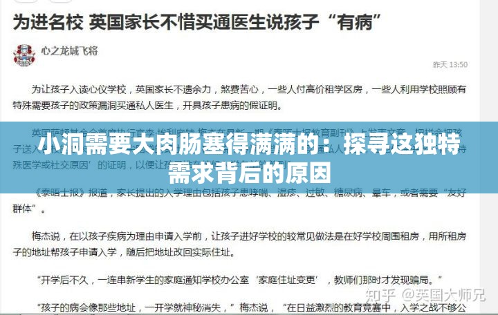 小洞需要大肉腸塞得滿滿的：探尋這獨(dú)特需求背后的原因