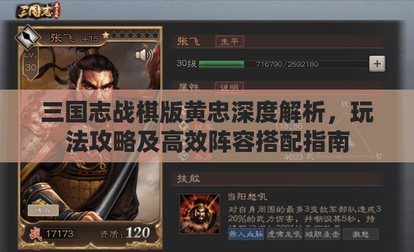 三國(guó)志戰(zhàn)棋版黃忠深度解析，玩法攻略及高效陣容搭配指南