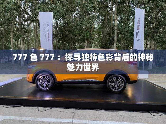 777 色 777 ：探尋獨特色彩背后的神秘魅力世界