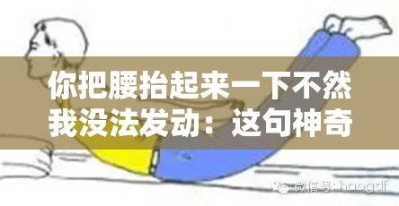 你把腰抬起來一下不然我沒法發(fā)動：這句神奇話語背后的故事