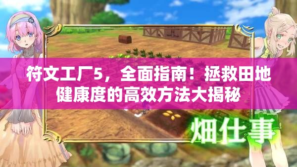 符文工廠5，全面指南！拯救田地健康度的高效方法大揭秘