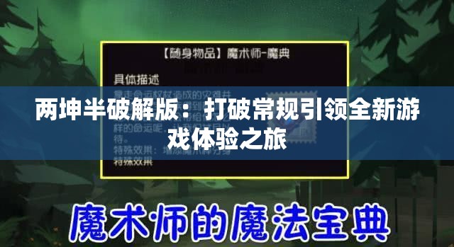 兩坤半破解版：打破常規(guī)引領(lǐng)全新游戲體驗(yàn)之旅