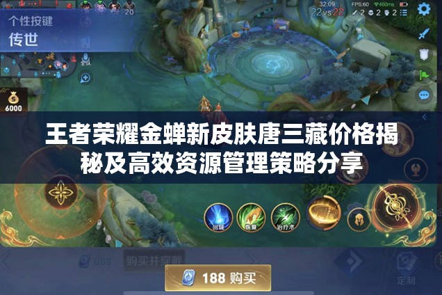 王者榮耀金蟬新皮膚唐三藏價(jià)格揭秘及高效資源管理策略分享