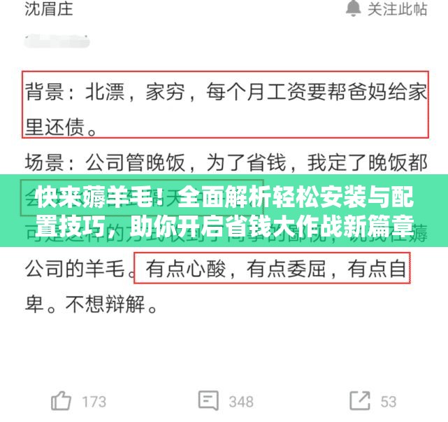 快來薅羊毛！全面解析輕松安裝與配置技巧，助你開啟省錢大作戰(zhàn)新篇章