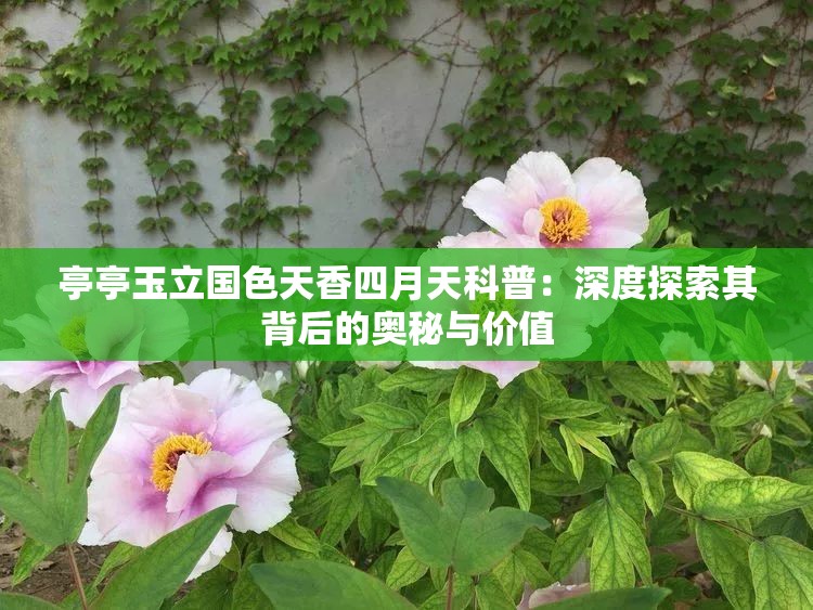 亭亭玉立國色天香四月天科普：深度探索其背后的奧秘與價值