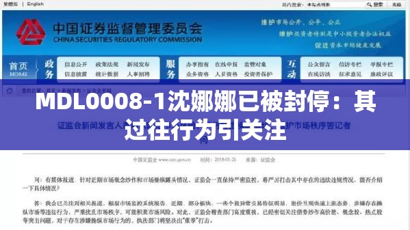 MDL0008-1沈娜娜已被封停：其過往行為引關(guān)注