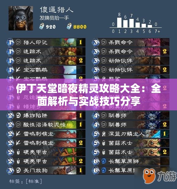 伊丁天堂暗夜精靈攻略大全：全面解析與實(shí)戰(zhàn)技巧分享