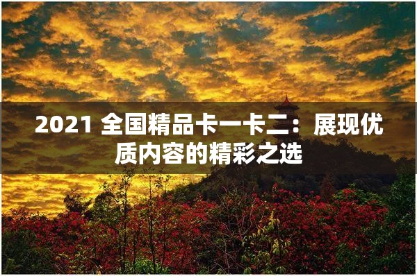 2021 全國(guó)精品卡一卡二：展現(xiàn)優(yōu)質(zhì)內(nèi)容的精彩之選
