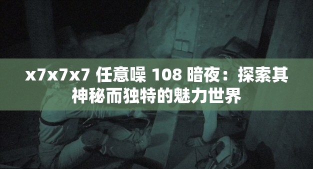 x7x7x7 任意噪 108 暗夜：探索其神秘而獨(dú)特的魅力世界