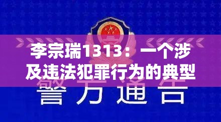 李宗瑞1313：一個涉及違法犯罪行為的典型案例