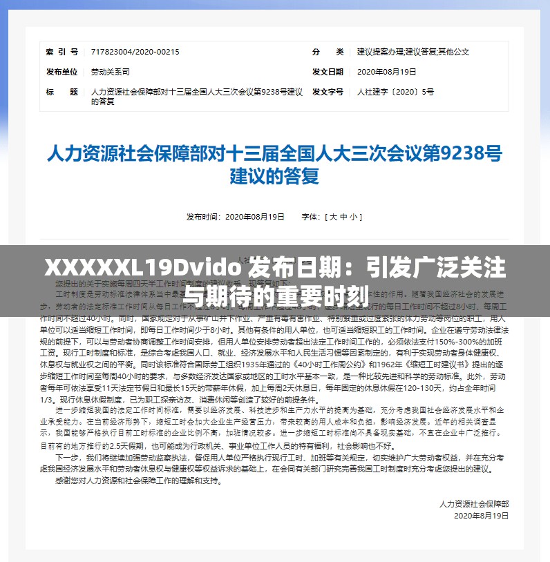 XXXXXL19Dvido 發(fā)布日期：引發(fā)廣泛關注與期待的重要時刻
