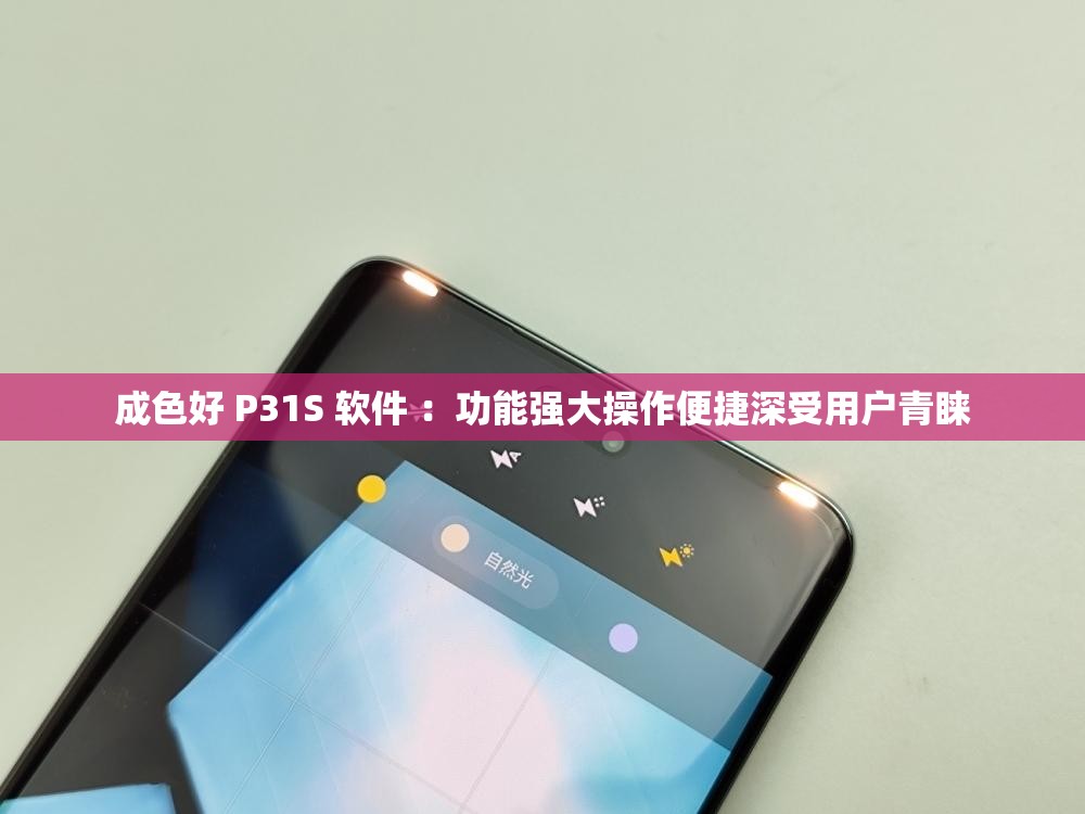 成色好 P31S 軟件 ：功能強(qiáng)大操作便捷深受用戶青睞