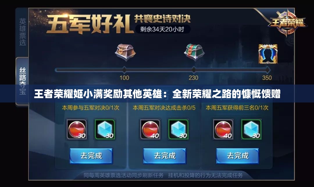 王者榮耀姬小滿獎(jiǎng)勵(lì)其他英雄：全新榮耀之路的慷慨饋贈(zèng)