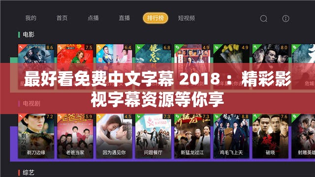 最好看免費(fèi)中文字幕 2018 ：精彩影視字幕資源等你享