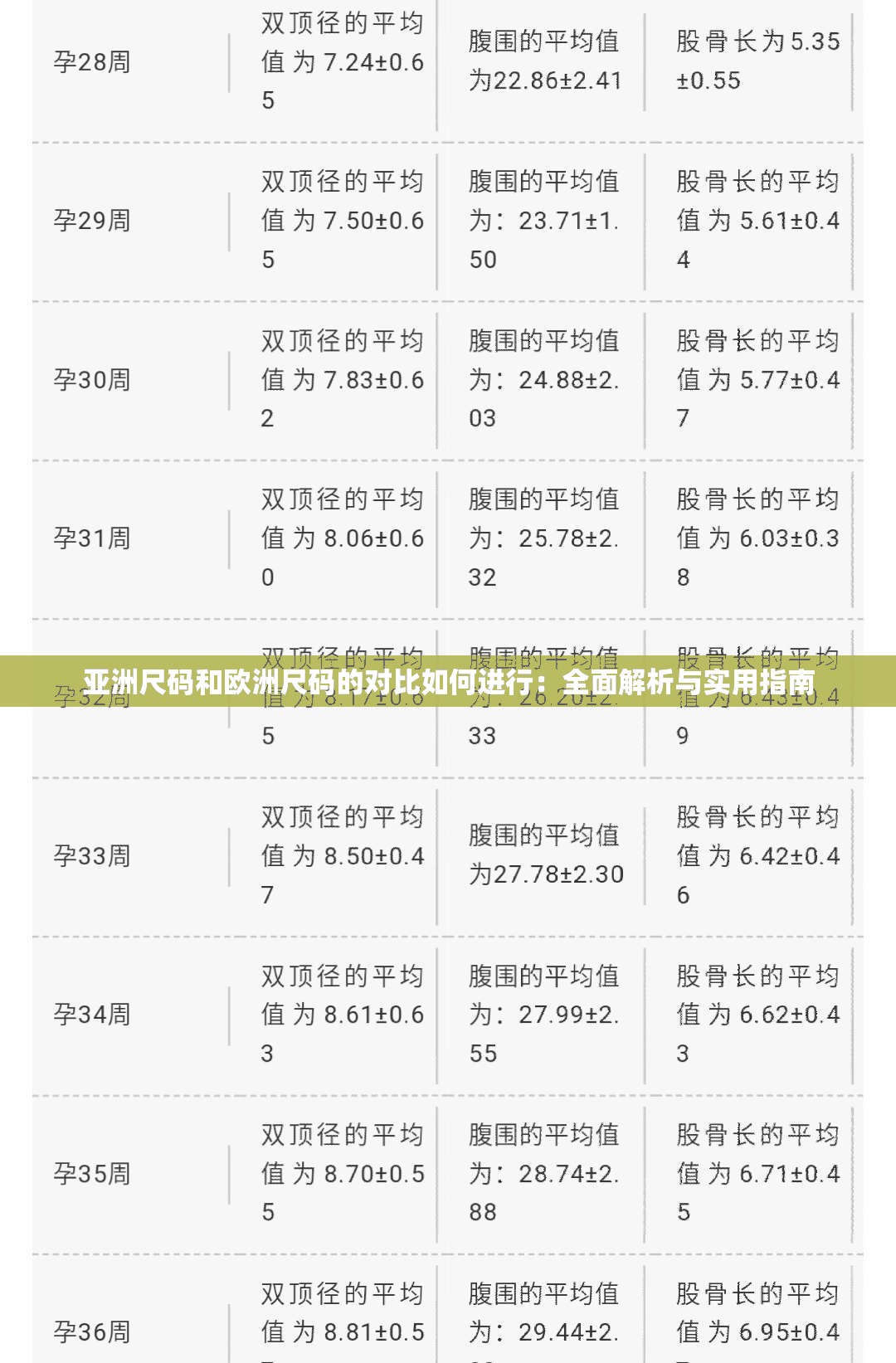 亞洲尺碼和歐洲尺碼的對(duì)比如何進(jìn)行：全面解析與實(shí)用指南