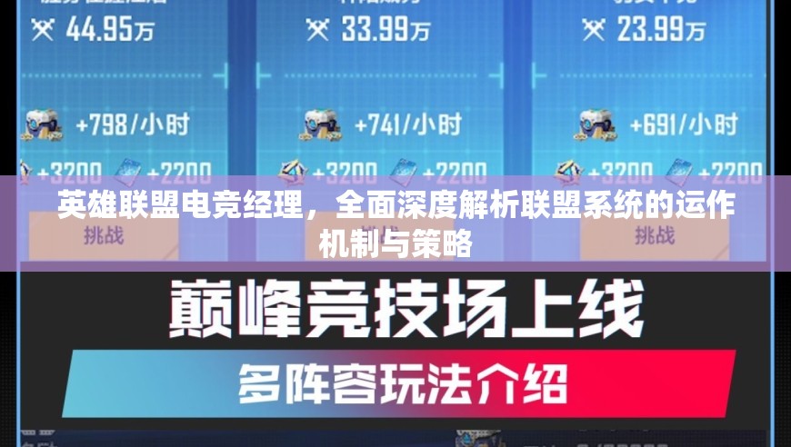 英雄聯(lián)盟電競經(jīng)理，全面深度解析聯(lián)盟系統(tǒng)的運(yùn)作機(jī)制與策略
