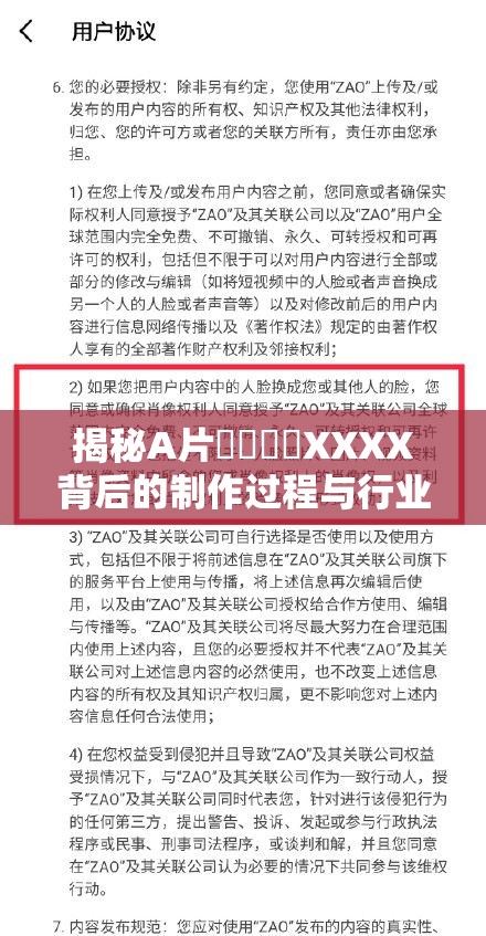 揭秘A片????XXXX背后的制作過(guò)程與行業(yè)真相，全面解析其影響與爭(zhēng)議