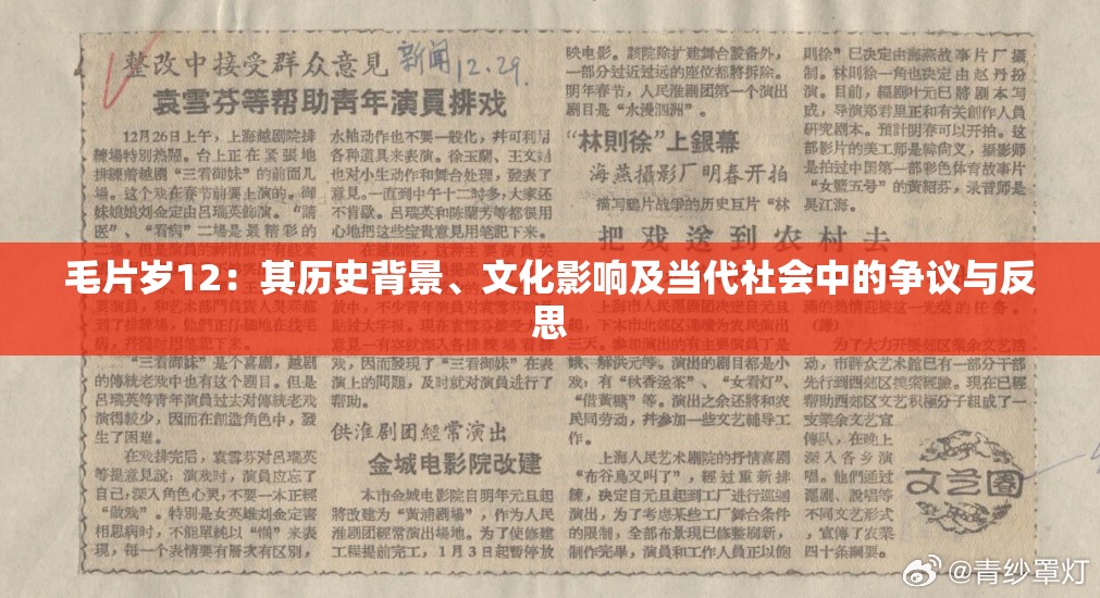 毛片歲12：其歷史背景、文化影響及當代社會中的爭議與反思