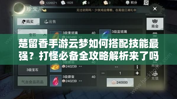 楚留香手游云夢如何搭配技能最強？打怪必備全攻略解析來了嗎？