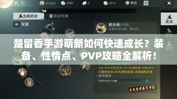 楚留香手游萌新如何快速成長(zhǎng)？裝備、性情點(diǎn)、PVP攻略全解析！
