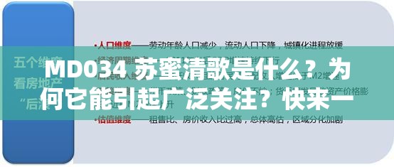 MD034 蘇蜜清歌是什么？為何它能引起廣泛關(guān)注？快來(lái)一探究竟