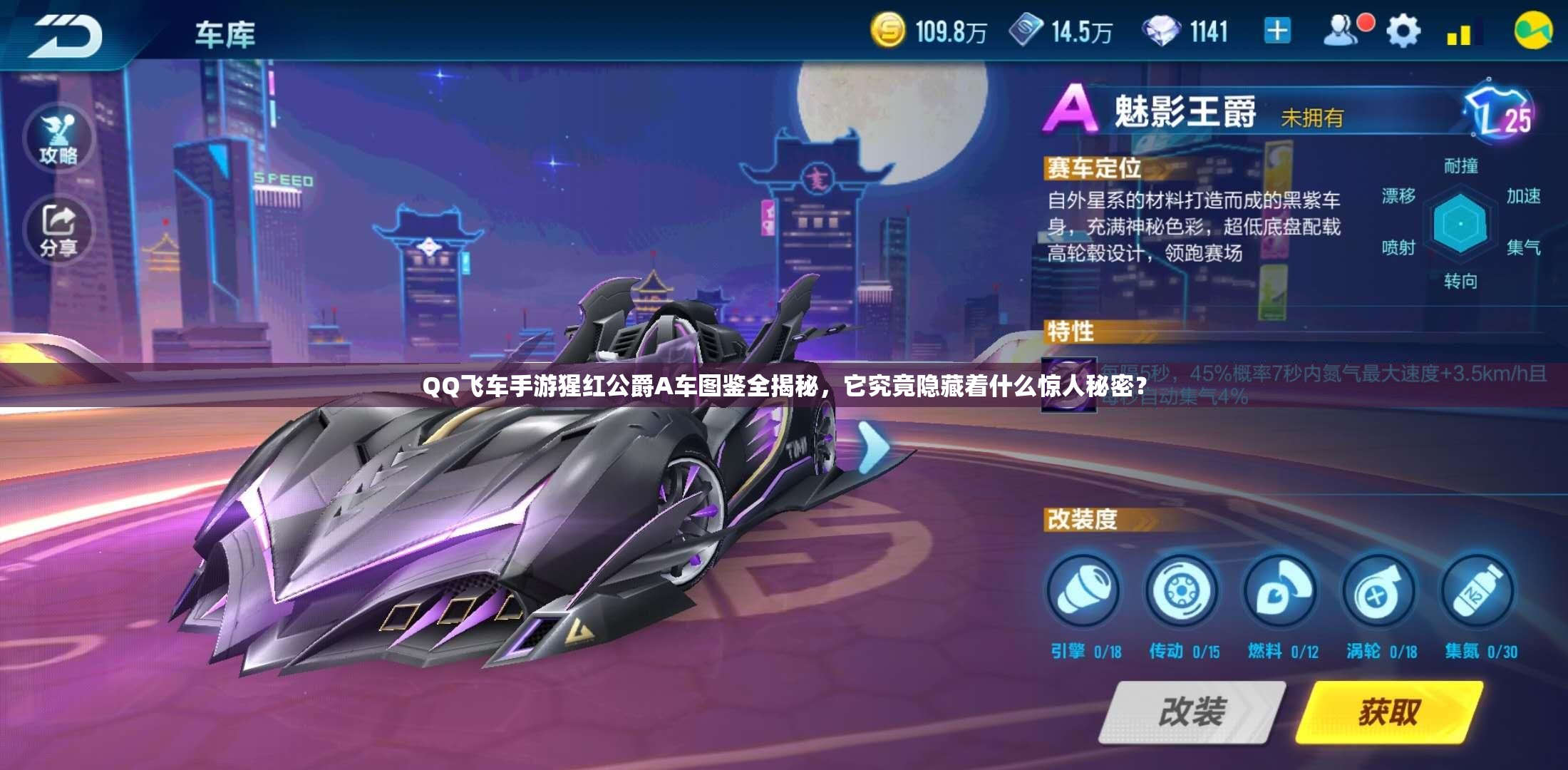 QQ飛車手游猩紅公爵A車圖鑒全揭秘，它究竟隱藏著什么驚人秘密？