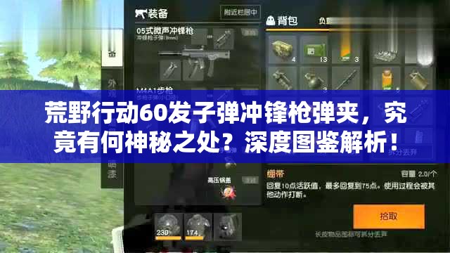 荒野行動(dòng)60發(fā)子彈沖鋒槍彈夾，究竟有何神秘之處？深度圖鑒解析！