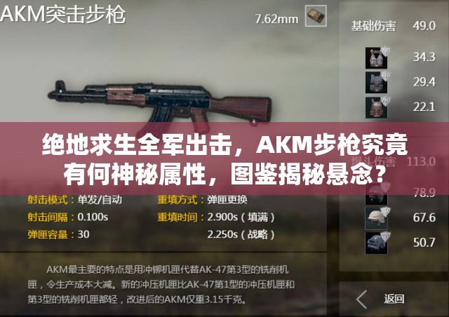絕地求生全軍出擊，AKM步槍究竟有何神秘屬性，圖鑒揭秘懸念？