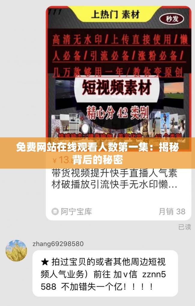 免費網(wǎng)站在線觀看人數(shù)第一集：揭秘背后的秘密
