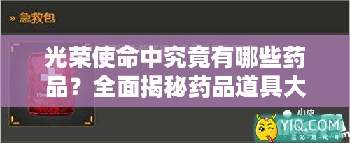 光榮使命中究竟有哪些藥品？全面揭秘藥品道具大盤點！