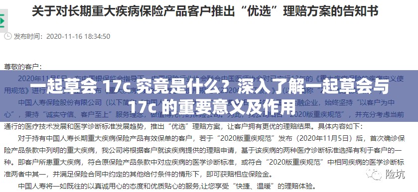 一起草會(huì) 17c 究竟是什么？深入了解一起草會(huì)與 17c 的重要意義及作用