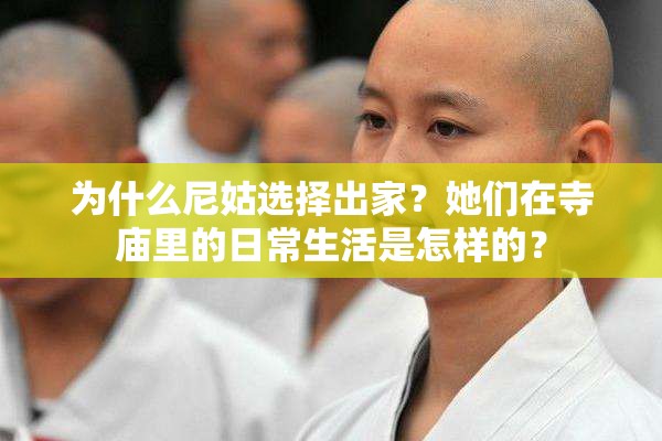 為什么尼姑選擇出家？她們在寺廟里的日常生活是怎樣的？
