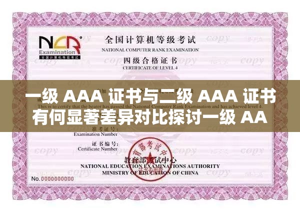 一級 AAA 證書與二級 AAA 證書有何顯著差異對比探討一級 AAA 證書和二級 AAA 證書區(qū)別究竟在哪里對比分析一級 AAA 證書與二級 AAA 證書優(yōu)劣對比解讀關(guān)鍵在哪