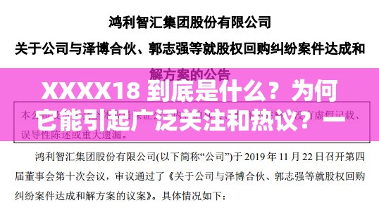 XXXX18 到底是什么？為何它能引起廣泛關(guān)注和熱議？一起來探究吧