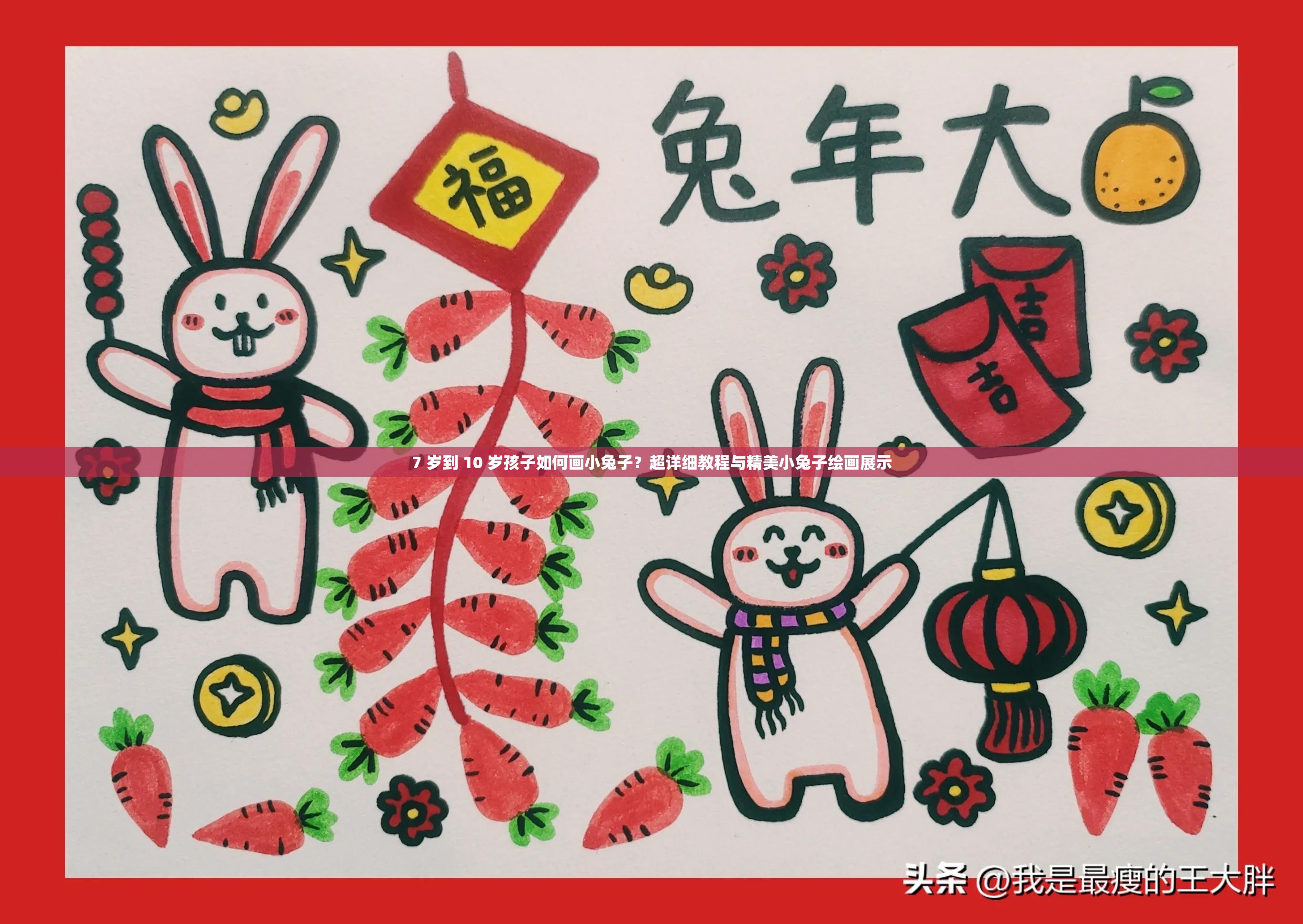 7 歲到 10 歲孩子如何畫小兔子？超詳細教程與精美小兔子繪畫展示