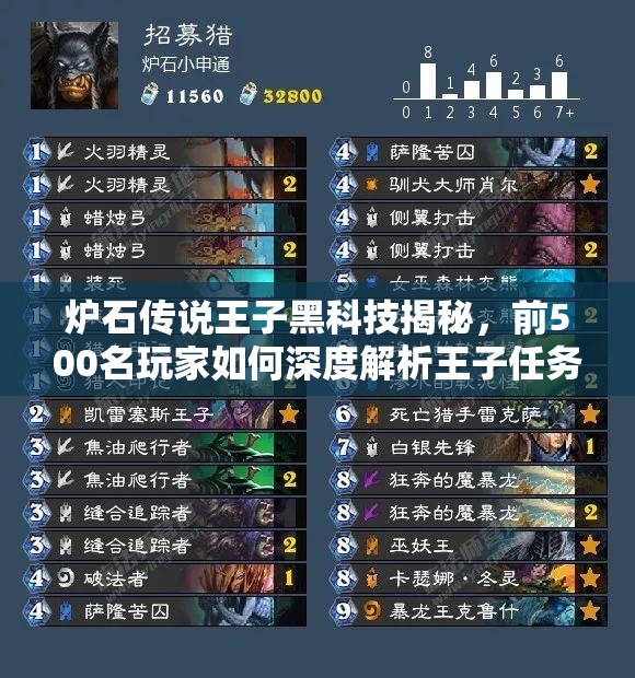 爐石傳說王子黑科技揭秘，前500名玩家如何深度解析王子任務獵？