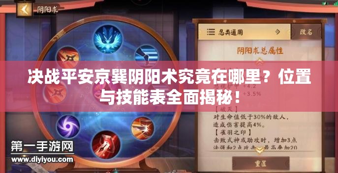 決戰(zhàn)平安京巽陰陽術(shù)究竟在哪里？位置與技能表全面揭秘！