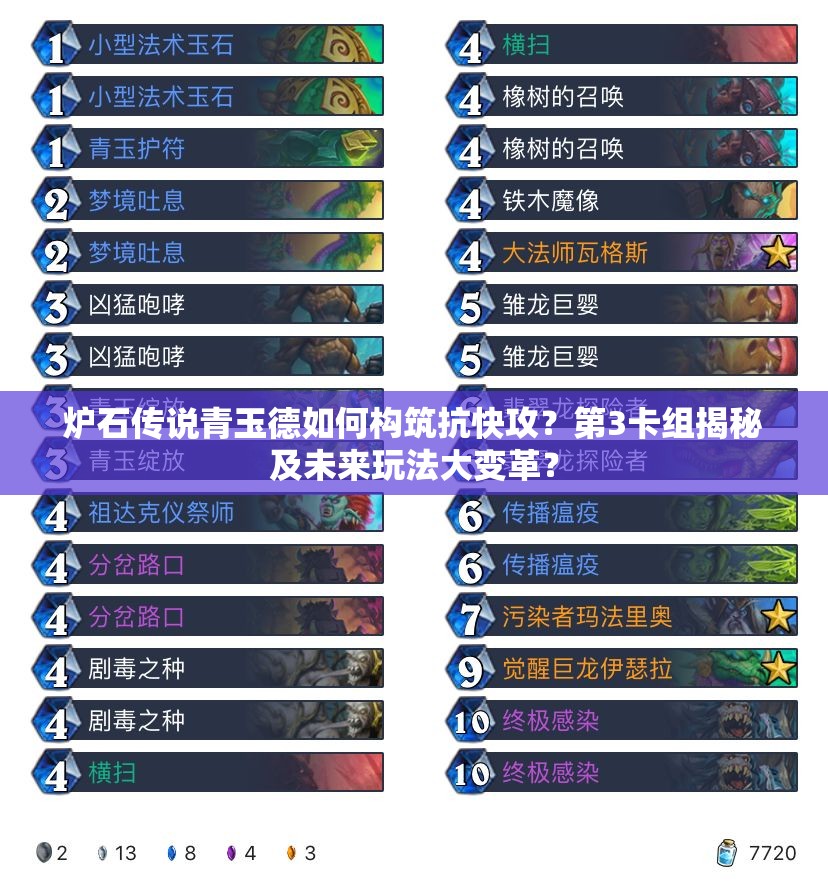 爐石傳說(shuō)青玉德如何構(gòu)筑抗快攻？第3卡組揭秘及未來(lái)玩法大變革？