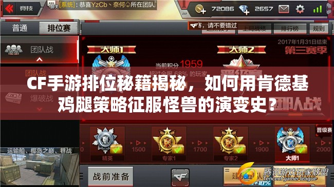 CF手游排位秘籍揭秘，如何用肯德基雞腿策略征服怪獸的演變史？