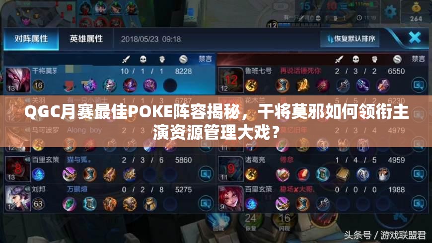 QGC月賽最佳POKE陣容揭秘，干將莫邪如何領(lǐng)銜主演資源管理大戲？