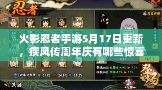 火影忍者手游5月17日更新，疾風(fēng)傳周年慶有哪些驚喜深度解析？