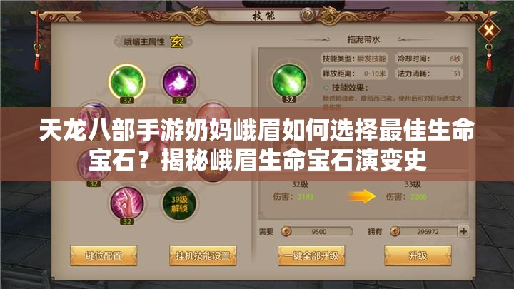 天龍八部手游奶媽峨眉如何選擇最佳生命寶石？揭秘峨眉生命寶石演變史