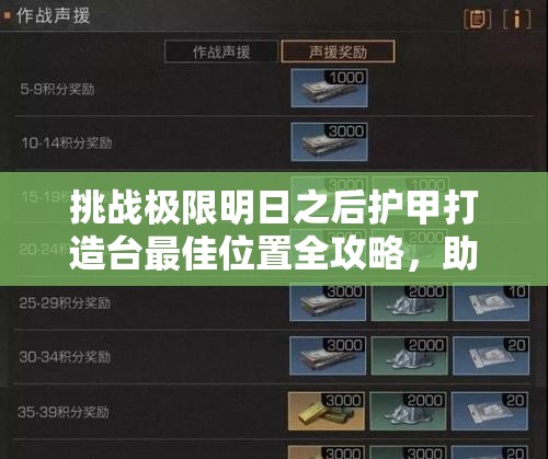 挑戰(zhàn)極限明日之后護(hù)甲打造臺(tái)最佳位置全攻略，助你輕松制霸生存戰(zhàn)場(chǎng)